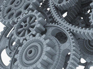 gear mechanism low poly v 2 3D Model