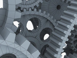 gear mechanism low poly v 2 3D Model