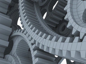 gear mechanism low poly v 2 3D Model