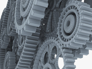 gear mechanism low poly v 2 3D-Modell