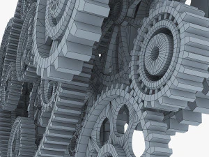 gear mechanism low poly v 2 3D Model