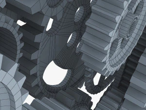 gear mechanism low poly v 2 3D Model