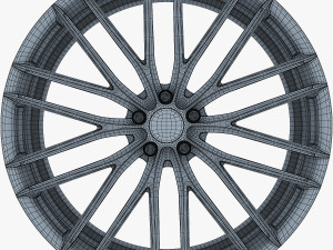 vossen vfs4 20 wheel silver 3D Model