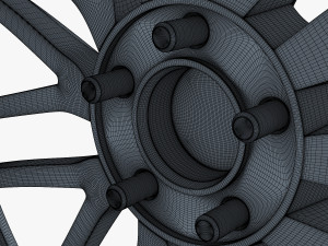 vossen vfs4 20 wheel silver 3D Model