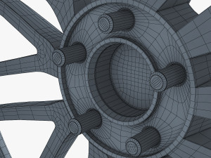 vossen vfs4 20 wheel silver 3D Model