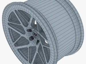 vossen lc-109t 19 wheel silver 3D Model