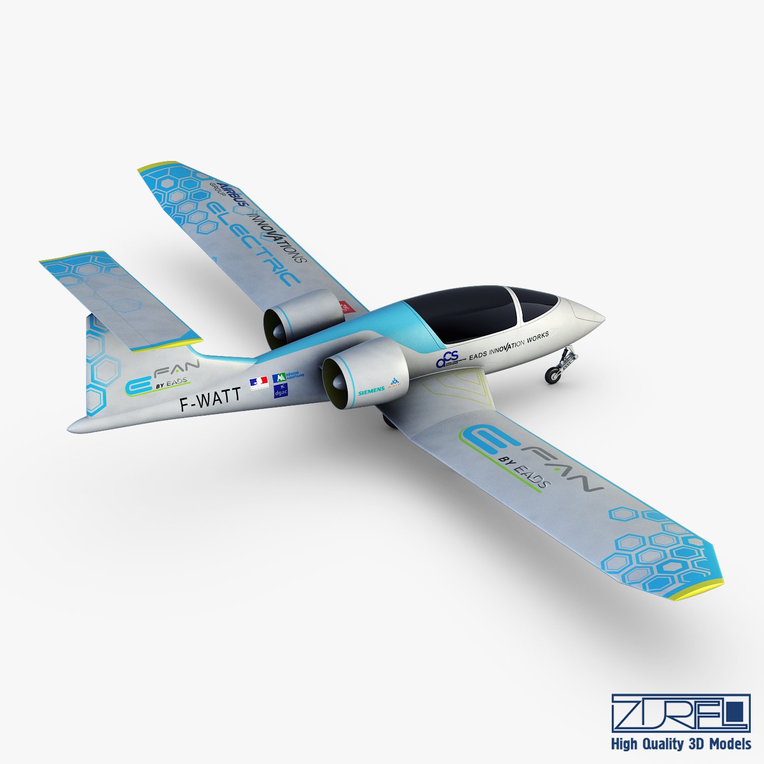 Airbus E-Fan Electric 3D Model in Sport 3DExport