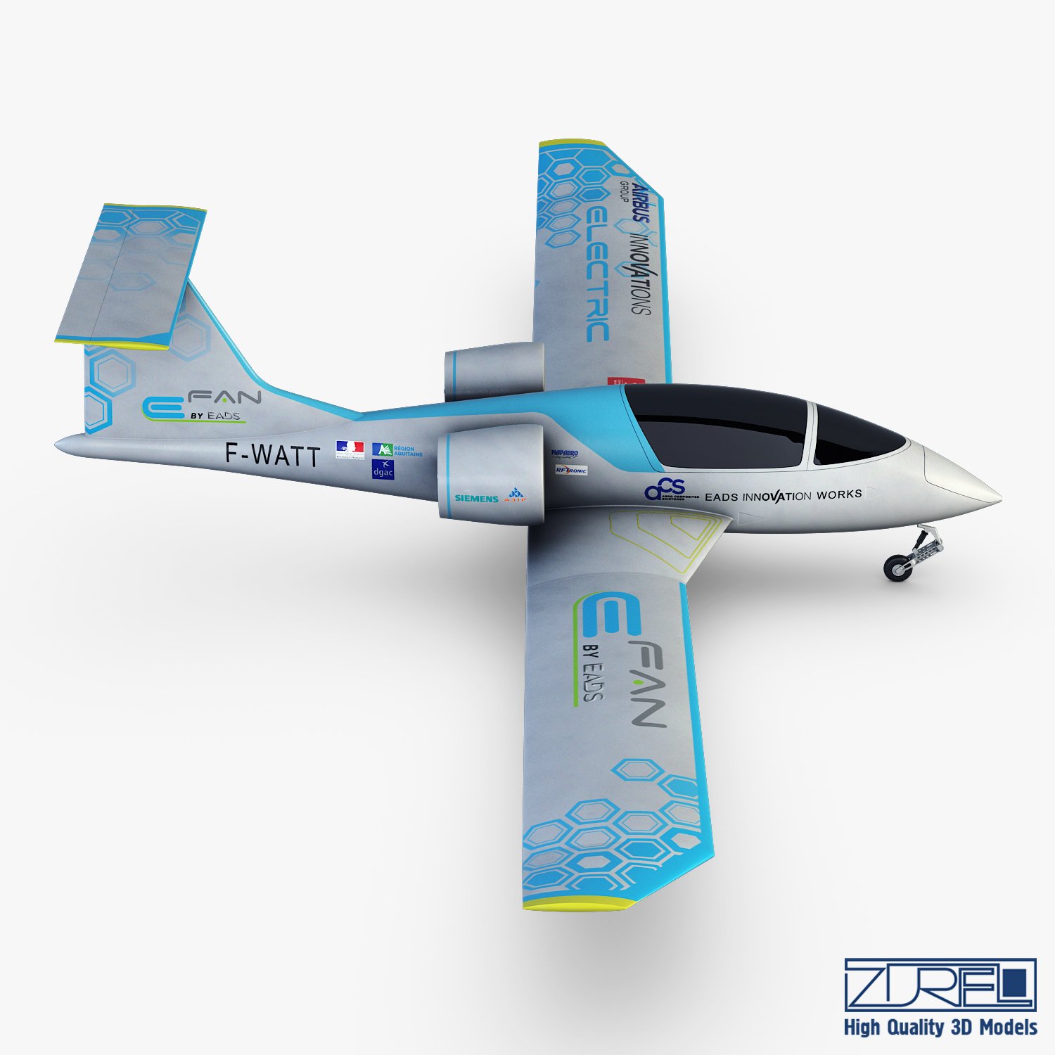 Airbus E-Fan Electric 3D Model in Sport 3DExport