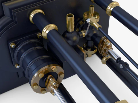 Classic Beam Steam Engine with Flywheel M1 3D Model