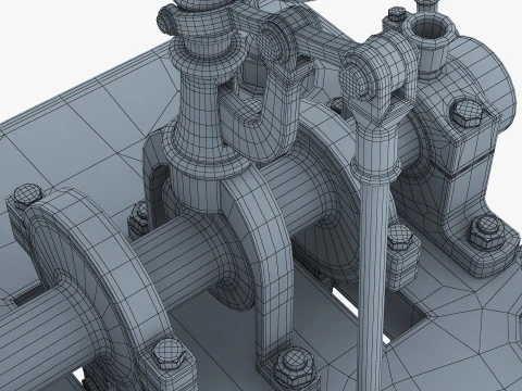 Classic Beam Steam Engine with Flywheel M1 3D Model