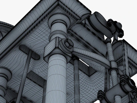 Classic Beam Steam Engine with Flywheel M1 3D Model