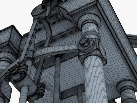 Classic Beam Steam Engine with Flywheel M1 3D Model