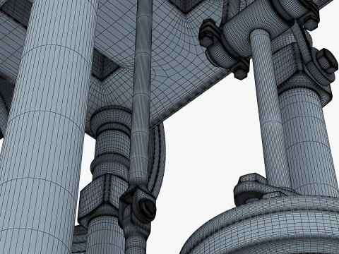 Classic Beam Steam Engine with Flywheel M1 3D Model