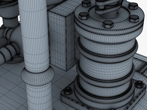 Classic Beam Steam Engine with Flywheel M1 3D Model