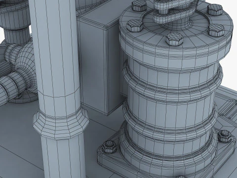 Classic Beam Steam Engine with Flywheel M1 3D Model