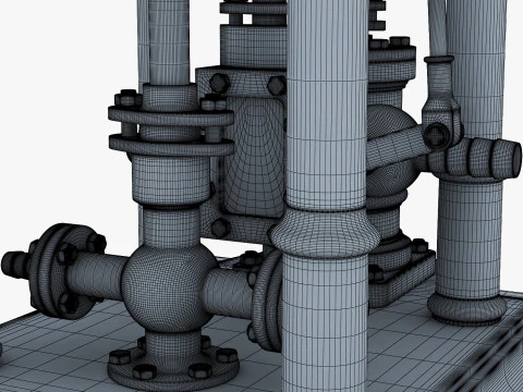 Classic Beam Steam Engine with Flywheel M1 3D Model
