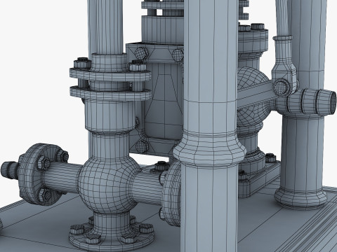 Classic Beam Steam Engine with Flywheel M1 3D Model