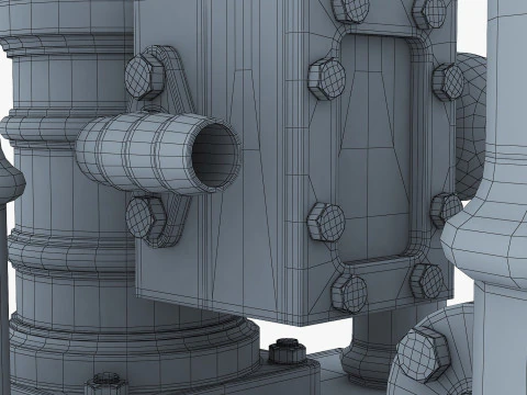 Classic Beam Steam Engine with Flywheel M1 3D Model