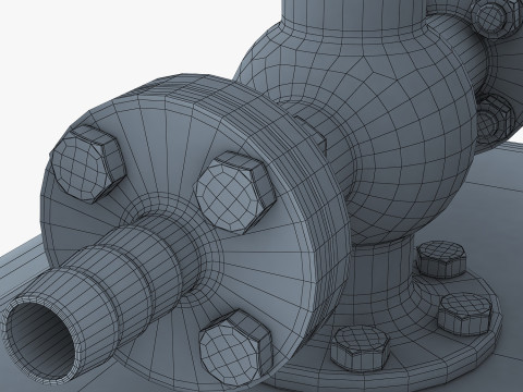 Classic Beam Steam Engine with Flywheel M1 3D Model