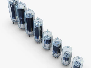 vacuum tubes set 3D Model