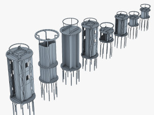 vacuum tubes set 3D 模型