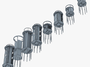 vacuum tubes set 3D 模型