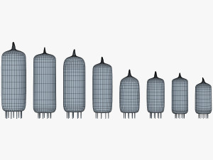 vacuum tubes set 3D 模型