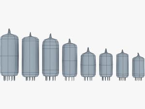 vacuum tubes set 3D 模型