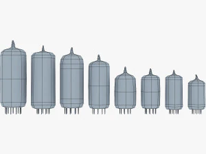 vacuum tubes set 3D Model