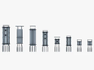 vacuum tubes set 3D Model