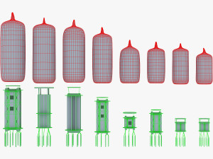 vacuum tubes set 3D 模型