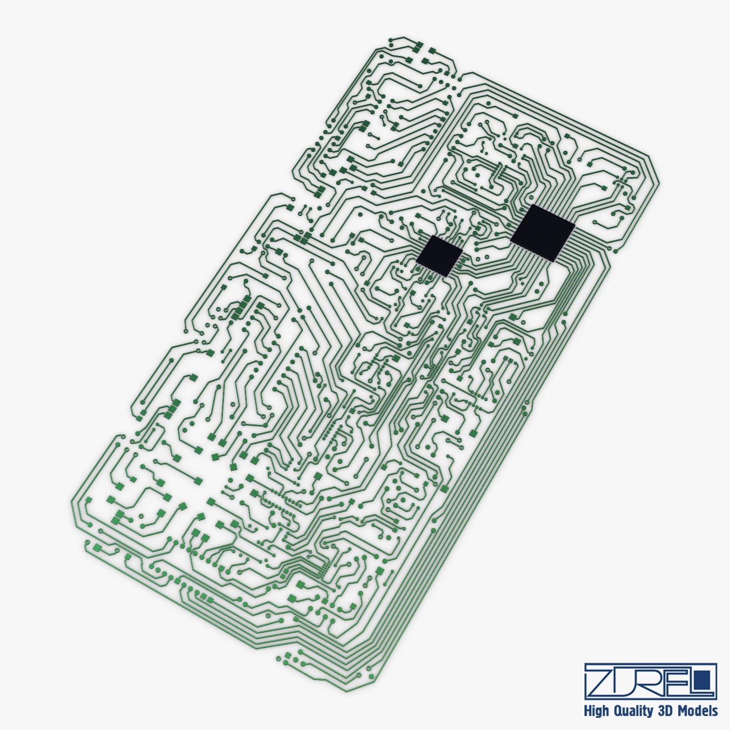electronic circuit v 2 3D Model .c4d .max .obj .3ds .fbx .stl .blend