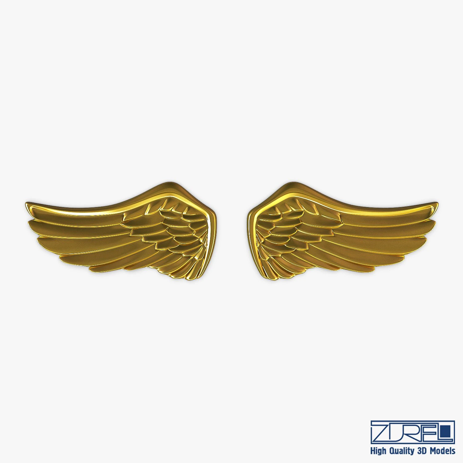 eagle wings gold v 1 3D Model .c4d .max .obj .3ds .fbx .stl .blend 