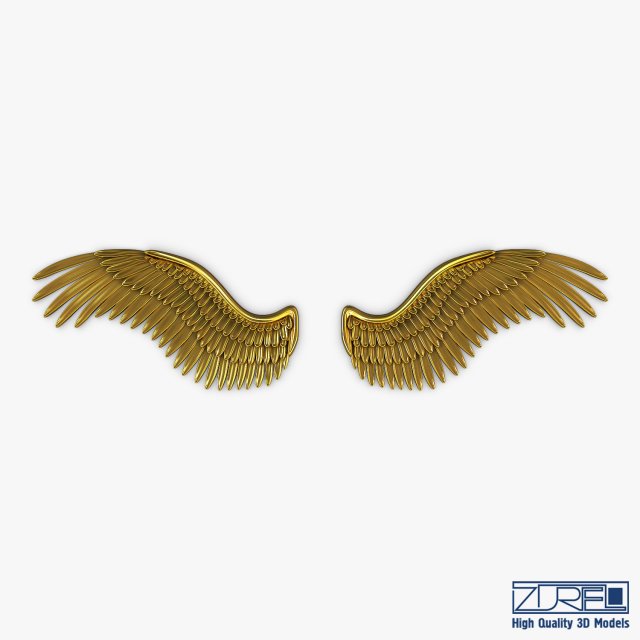 eagle wings gold v 2 3D 模型 .c4d .max .obj .3ds .fbx .stl .blend 