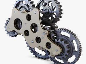 gear mechanism low poly v 3 3Dモデル