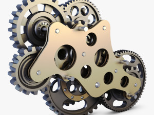 gear mechanism low poly v 3 3Dモデル