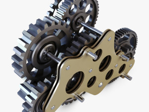 gear mechanism low poly v 3 3Dモデル