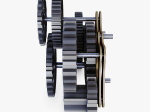 gear mechanism low poly v 3 3Dモデル