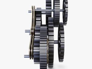 gear mechanism low poly v 3 3Dモデル