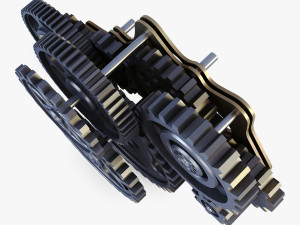 gear mechanism low poly v 3 3Dモデル