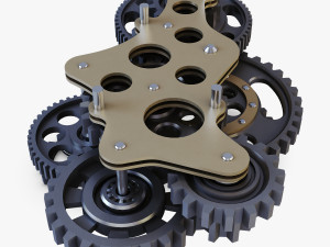 gear mechanism low poly v 3 3Dモデル