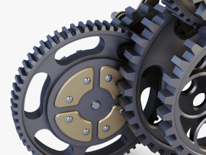 gear mechanism low poly v 3 3Dモデル