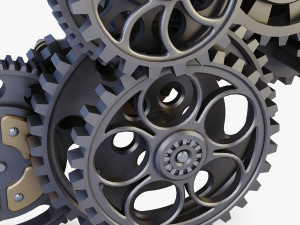 gear mechanism low poly v 3 3Dモデル