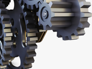 gear mechanism low poly v 3 3Dモデル
