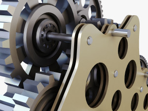 gear mechanism low poly v 3 3Dモデル