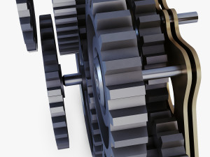 gear mechanism low poly v 3 3Dモデル