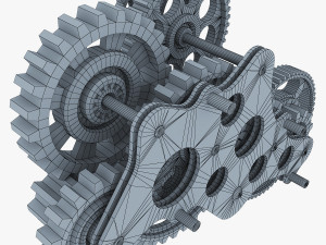 gear mechanism low poly v 3 3Dモデル