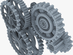 gear mechanism low poly v 3 3Dモデル