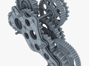 gear mechanism low poly v 3 3Dモデル
