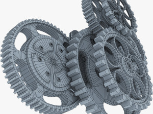 gear mechanism low poly v 3 3Dモデル